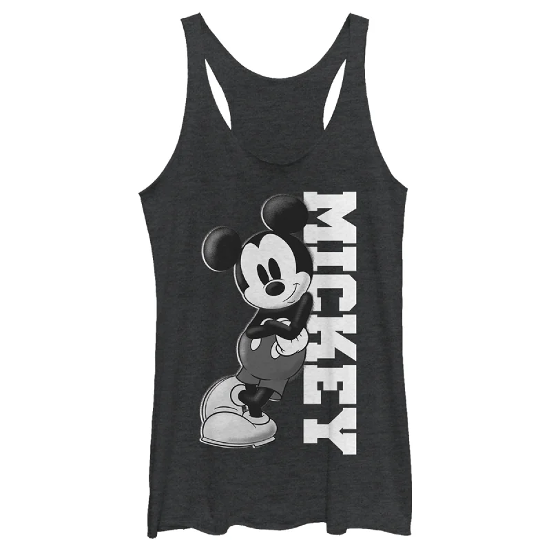 Women's Mickey & Friends Black and White Mickey Mouse Racerback Tank Top ivory tank top Women's Mickey & Friends Black and White Mickey Mouse Racerback Tank Top ivory tank top