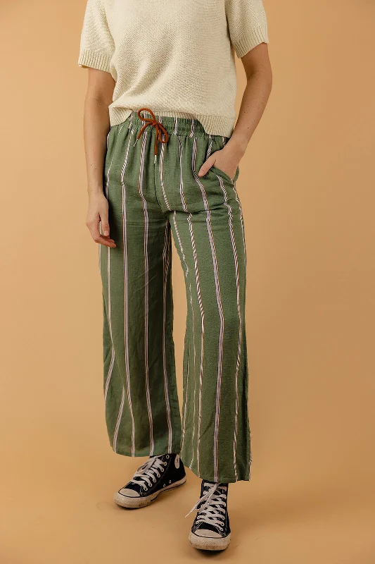 Wish You The Best Striped Pants Slim-Fit Khaki Pants