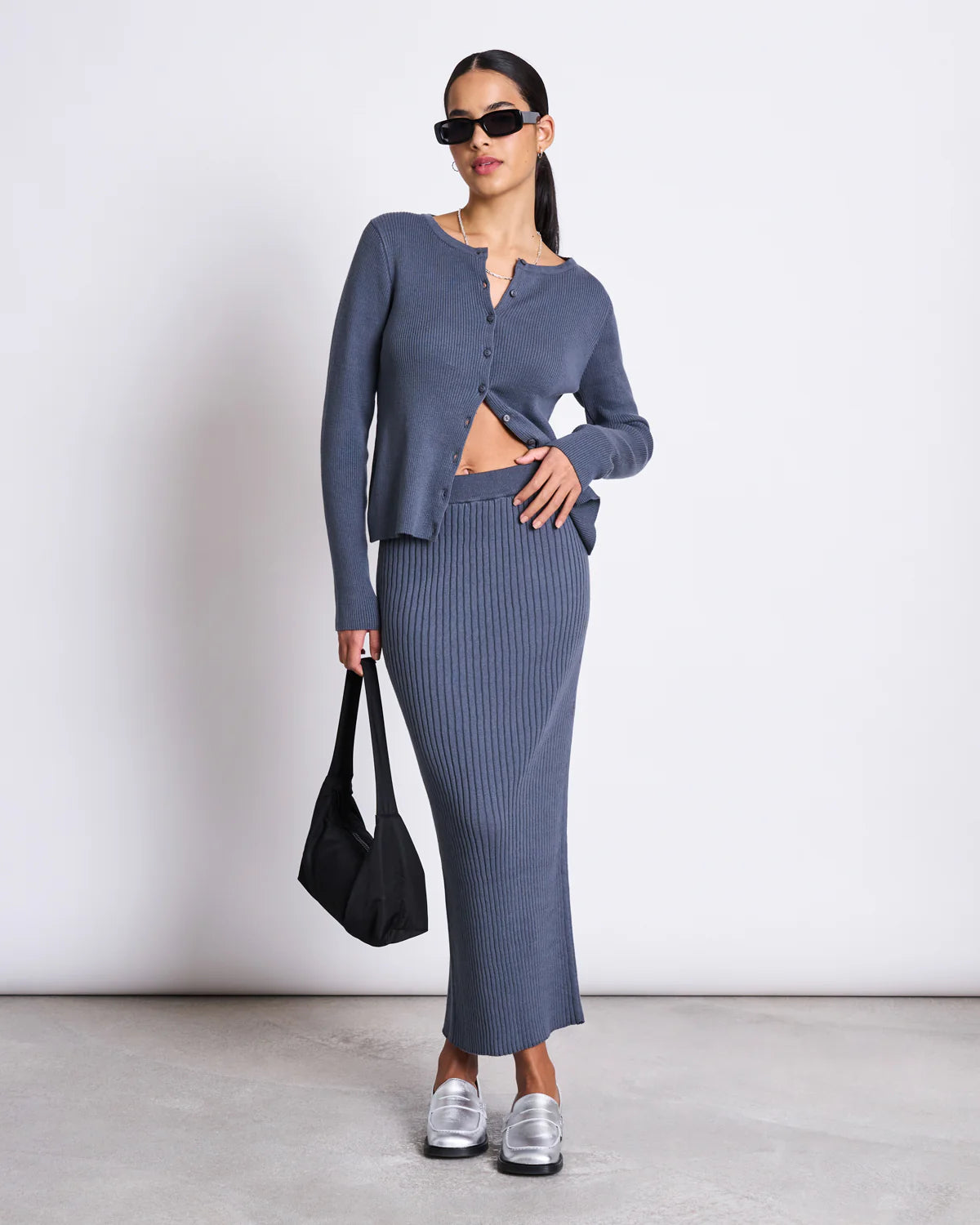 JAN 'N JUNE Ebba midi skirt turbulence women zip skirt side