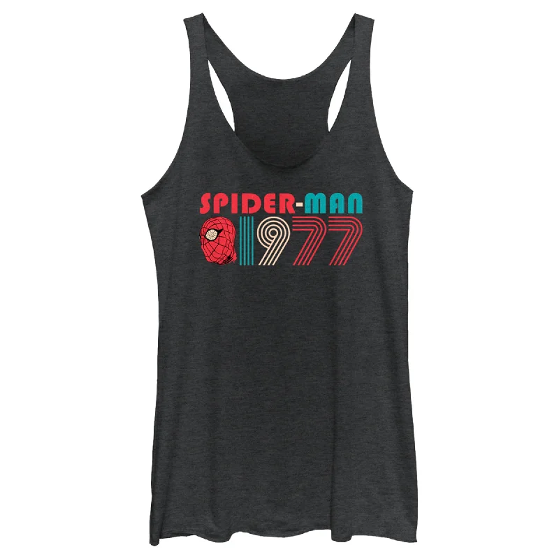 Women's Spider-Man: Beyond Amazing Retro 1977 Racerback Tank Top lemon yellow tank