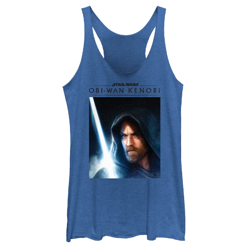 Women's Star Wars: Obi-Wan Kenobi Lightsaber Glow Kenobi Portrait Racerback Tank Top halter tank top Women's Star Wars: Obi-Wan Kenobi Lightsaber Glow Kenobi Portrait Racerback Tank Top halter tank top