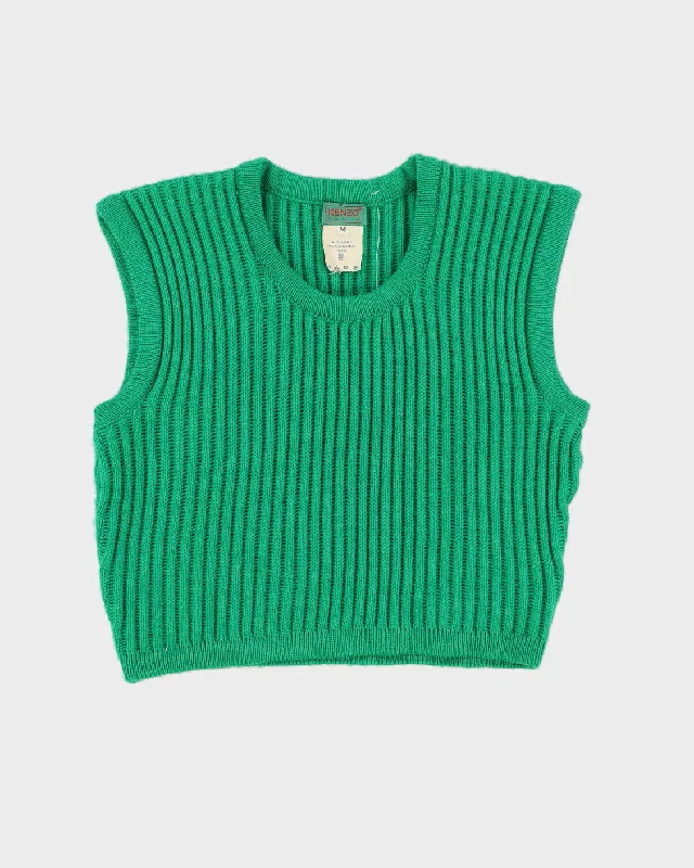 Kenzo Paris Green Knitted Tank Top - S workout tank top