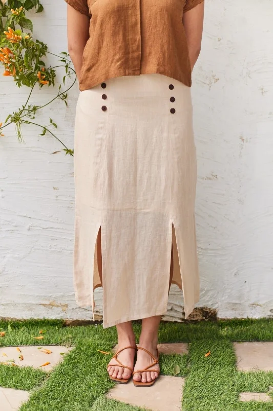 Southbank Serenity Midi Skirt linen skirt relaxed