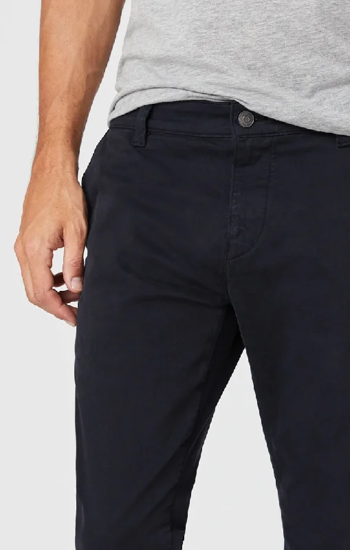 JOHNNY SLIM CHINO PANTS IN DEEP NAVY SATEEN Classic Stretch Pants