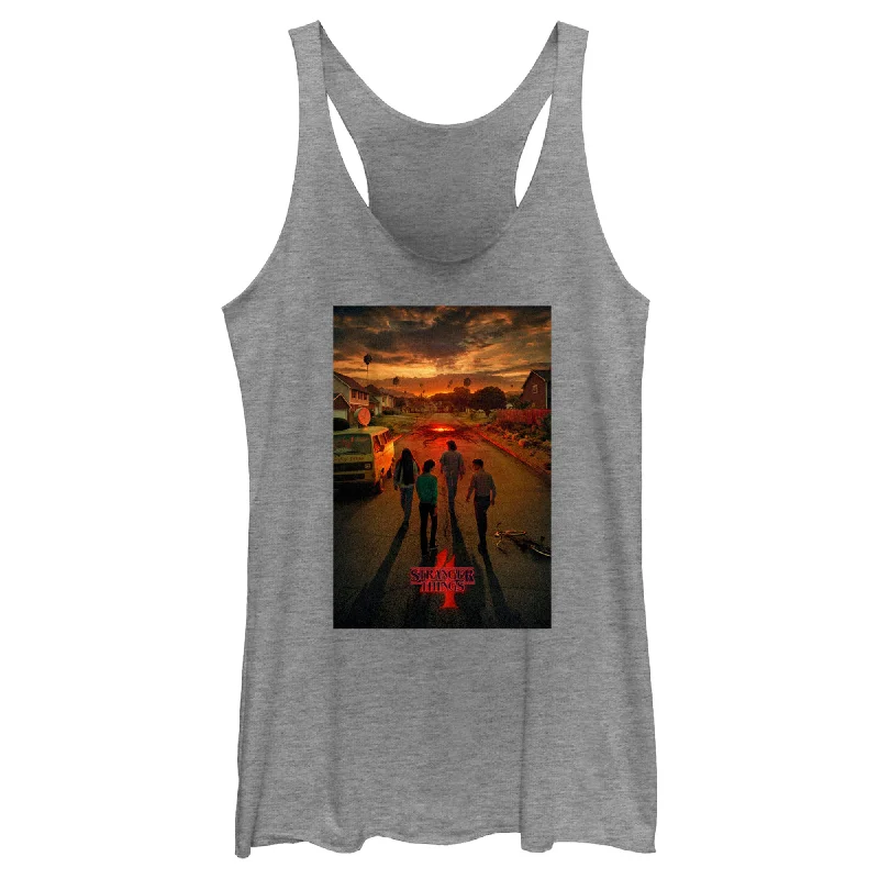 Women's Stranger Things Four Friends Rift Apocalypse Poster Racerback Tank Top slim fit tank Women's Stranger Things Four Friends Rift Apocalypse Poster Racerback Tank Top slim fit tank