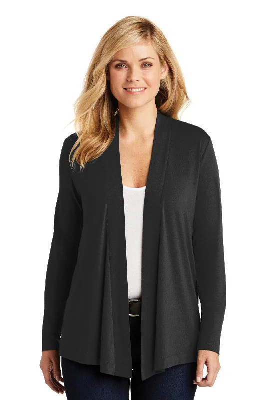 Port Authority Ladies Concept Open Cardigan. L5430 Silk Blend Satin Velvet