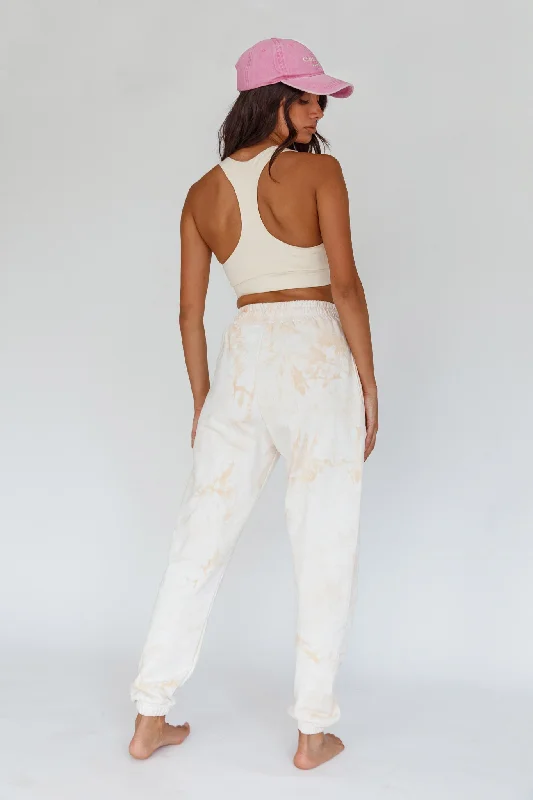 Take It Easy Jogger Track Pants Sand Classic Cropped Pants