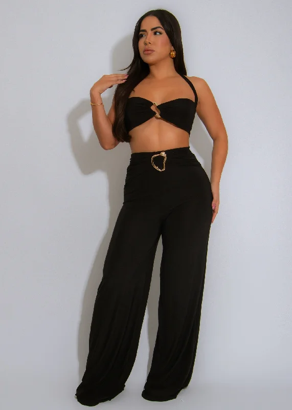 Golden Horizon Pant Set Black Trendy Tapered Pants