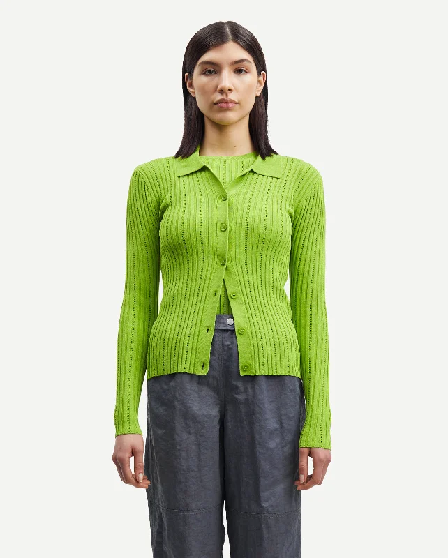 LEA CARDIGAN 15025 / MACAW GREEN Rayon Fabric Velvet Fabric Corduroy Fabric