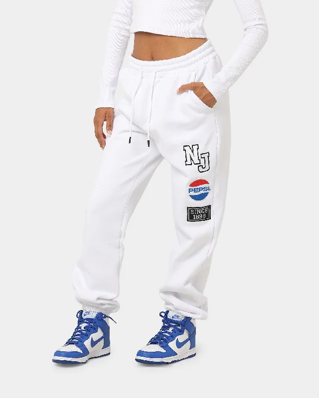 Nana Judy Women's Pepsi Track Pants White High-Waist Jogger Pants