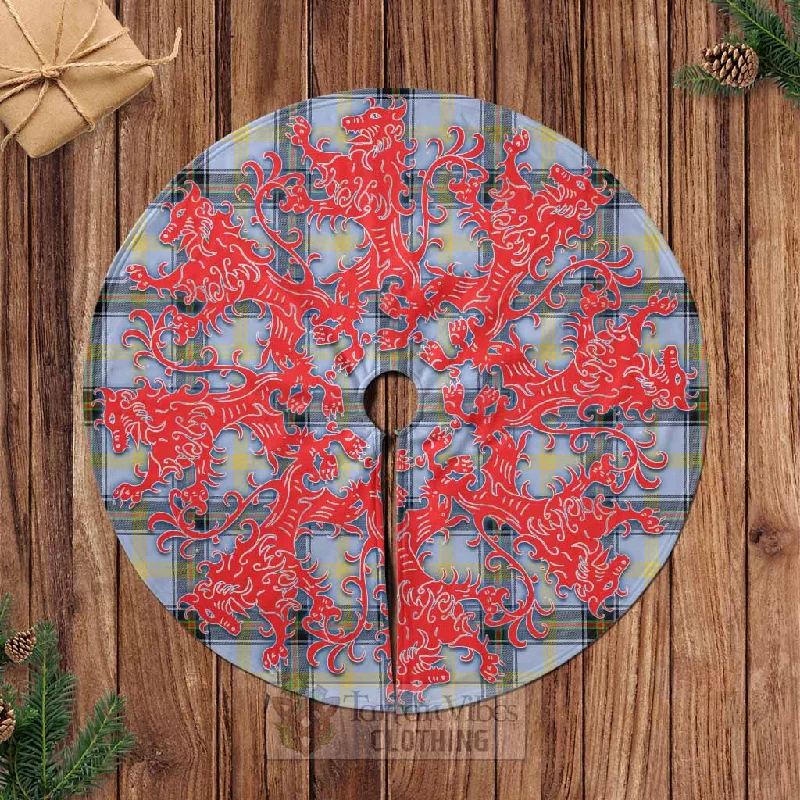 Bell Tartan Christmas Tree Skirt Lion Rampant Style floral skirt print