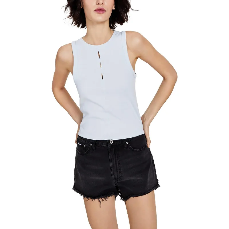 DKNY Jeans Womens Slit Tank Top charcoal tank top