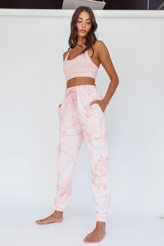 Take It Easy Jogger Track Pants Pink Elegant Trouser Pants