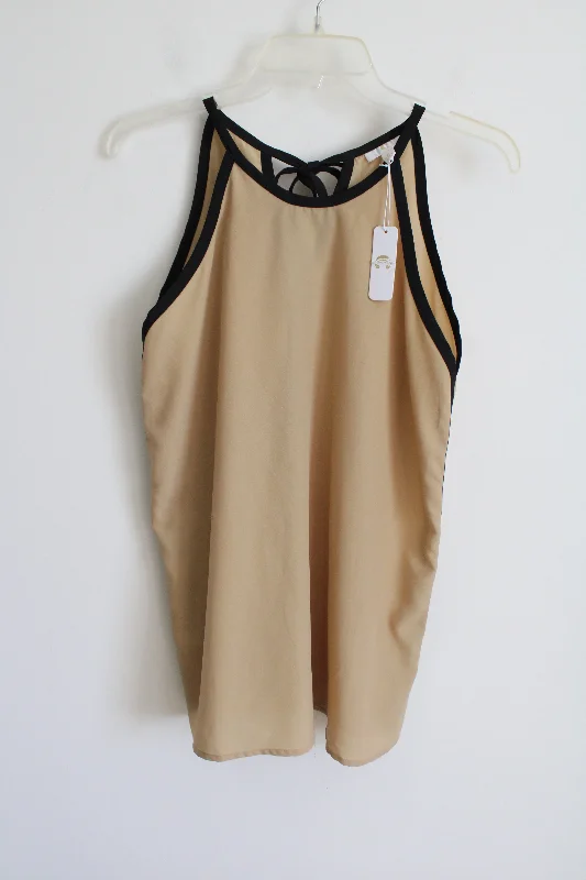 NEW Charming Charlie Tan Black Tank | S lavender tank top