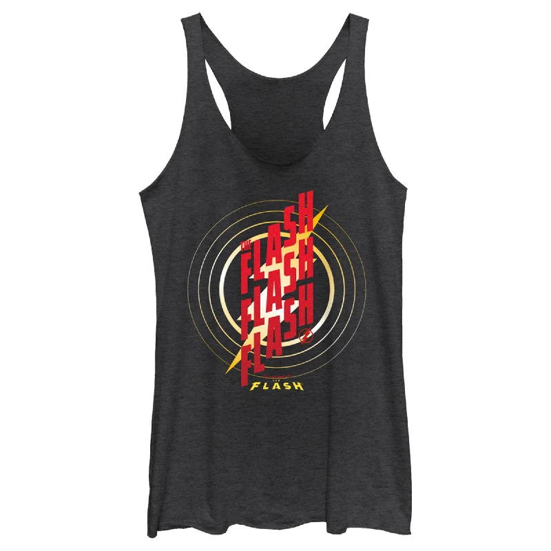 Women's The Flash Triple Red Logo Racerback Tank Top gold tank top