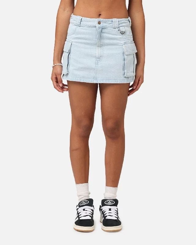 Dickies Women's 874 Light Denim Cargo Mini Skirt Sky Blue silk skirt sleek
