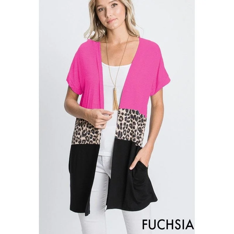 Sold and animal open cardigan Elasticated Padded Insulated