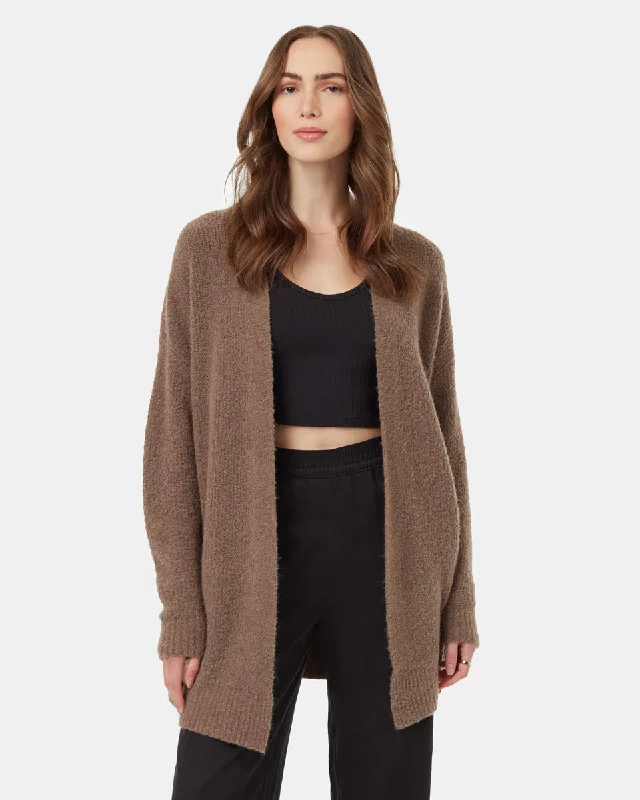 Highline Fuzzy Open Cardigan Soft Cozy Warm