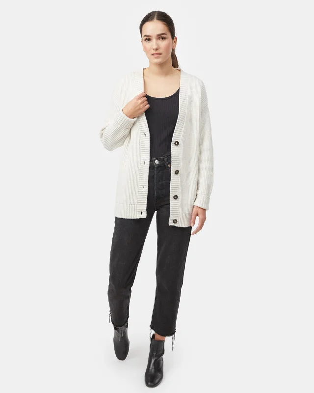 Oversized Button Cardigan Zippered Buttoned Snapped