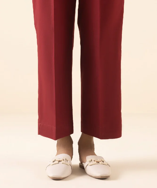Solid Cambric Straight Pants Modern Skinny Pants