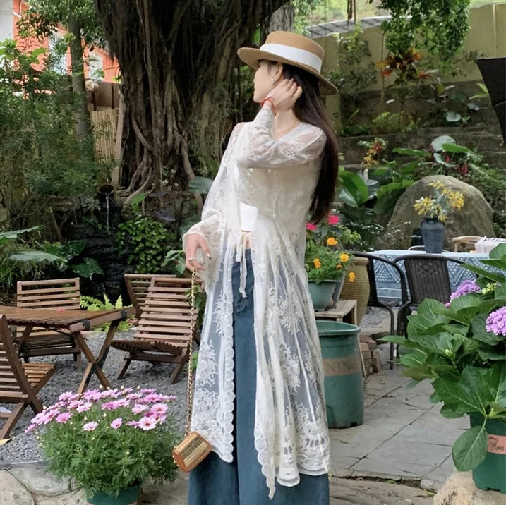 Embroidery Long Cardigan Chenille Fabric Brocade Fabric Lace Fabric