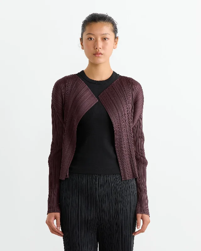 MC Sept Cardigan in Dark Brown Notch Collar Peter Pan Collar Cowl Neck