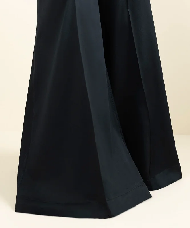 Solid Cambric Flared Pants Modern Bootcut Pants