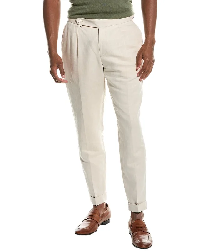 BOSS Hugo Boss Perin Relaxed Fit Linen-Blend Pant Classic Cropped Pants