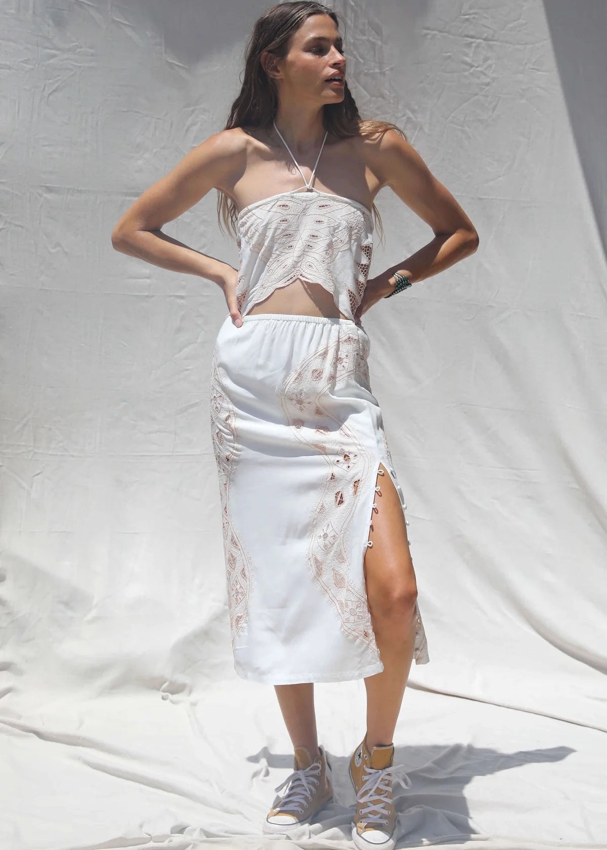Mellow Midi Skirt high slit skirt