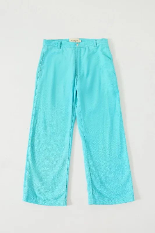 SKY BLUE HANDWOVEN PANTS Cozy Fitted Pants