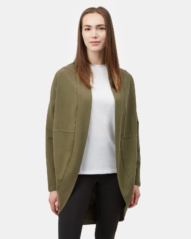 French Terry Cocoon Cardigan Mesh Blend Leather Blend Suede Blend