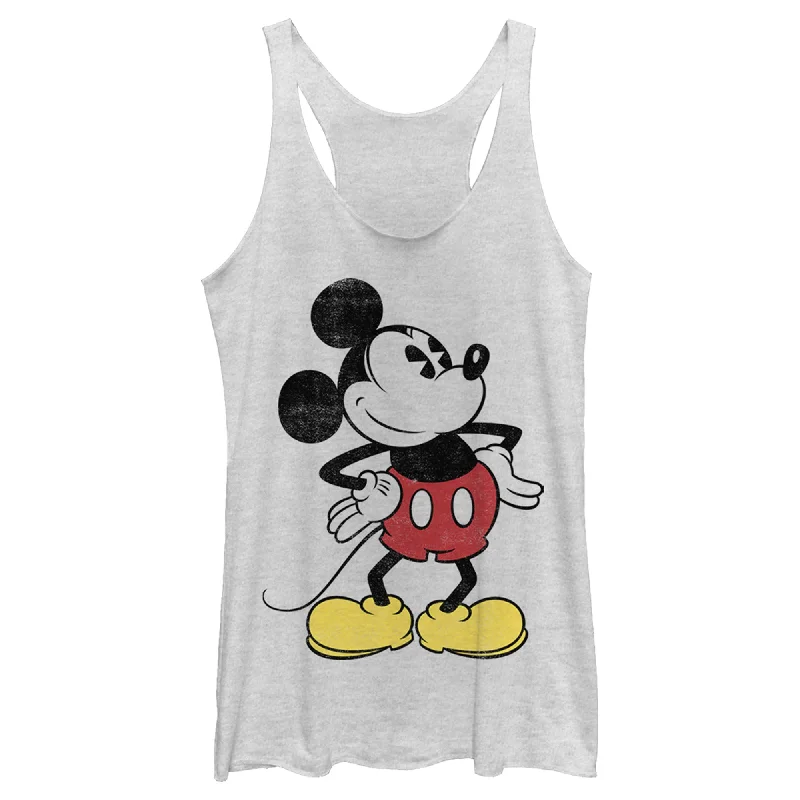 Women's Mickey & Friends Classic Mickey Distressed Racerback Tank Top stretchy tank top Women's Mickey & Friends Classic Mickey Distressed Racerback Tank Top stretchy tank top