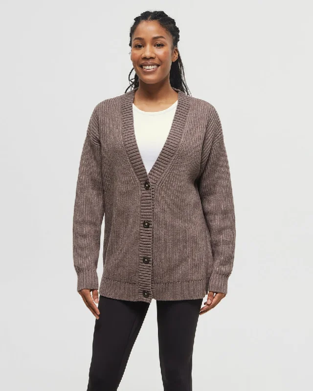 Highline Oversized Button Cardigan Mesh Fabric Canvas Fabric Denim Fabric
