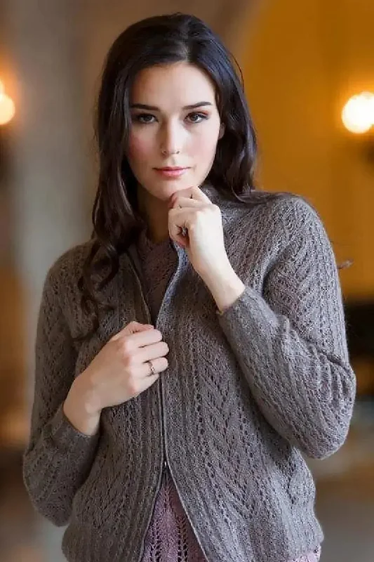 Carla Pearl Woman Cardigan, Qiviuk, Merino & Silk Layered Multi-layer Single Layer