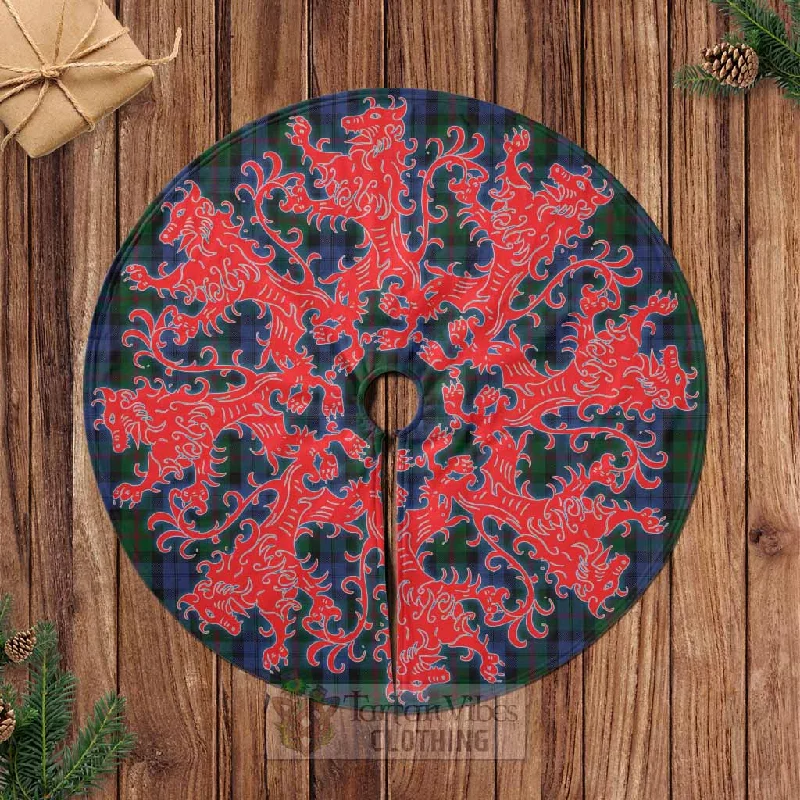 Baird Tartan Christmas Tree Skirt Lion Rampant Style silk skirt lustrous