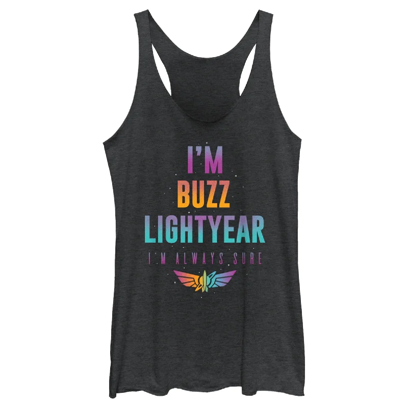 Women's Lightyear I'm Buzz Lightyear I'm Always Sure Racerback Tank Top summer tank top