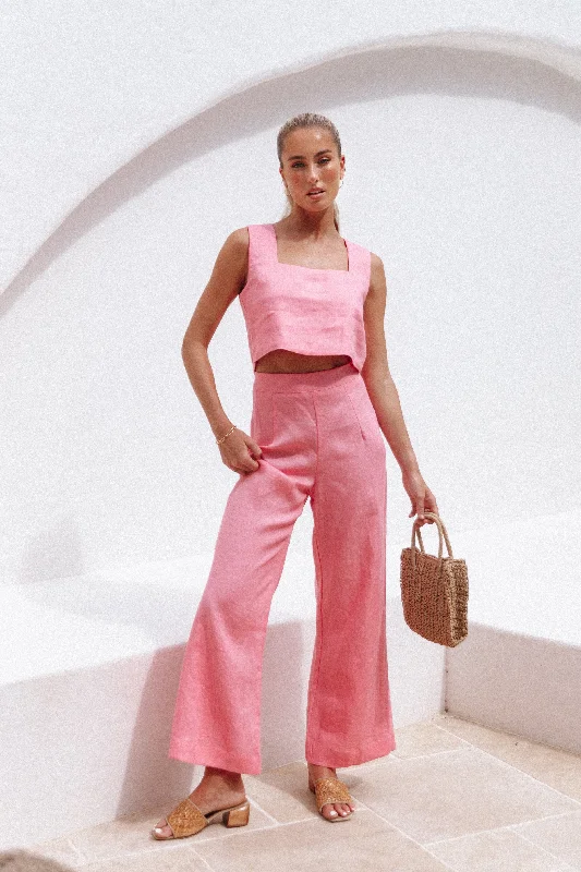 Devlin Pant - Pink Trendy Wide-Legged Trousers