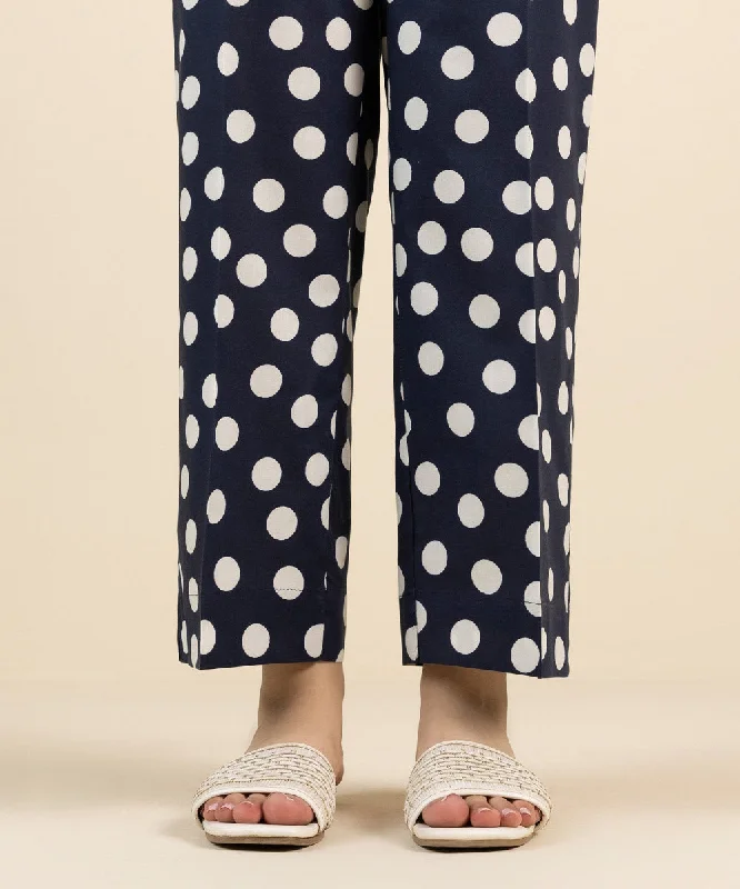 Cotton Viscose Straight Pants Trendy High-Waist Trousers