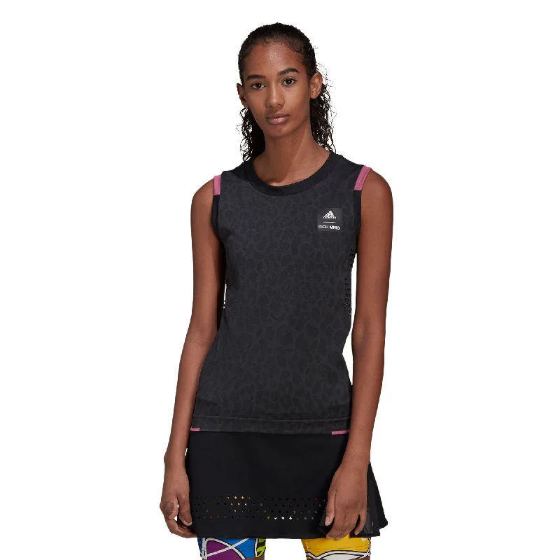 Adidas Premium PrimeKnit Black Womens Tennis Tank Top off shoulder tank