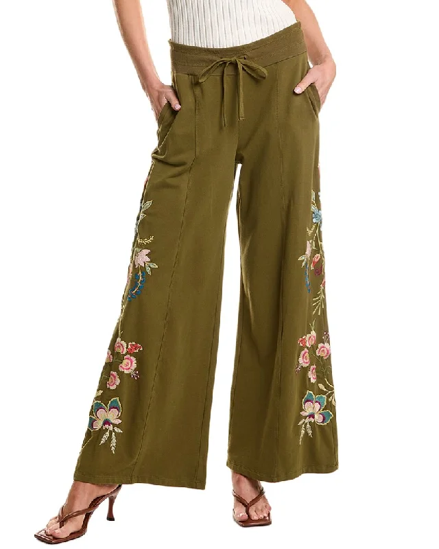 Johnny Was French Terry Seamed Pant Classic Pleated Pants