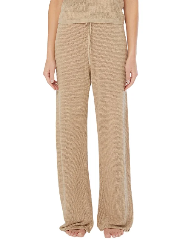 Onia Linen Knit Drawstring Pant Casual Plaid Pants