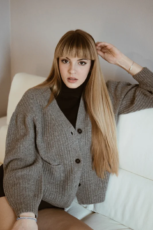 Button Down Cardigan Grey Long Cardigan Short Cardigan Medium Cardigan