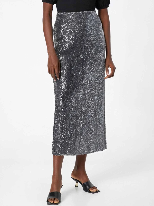 ASOBIO Sequin Sheer Skirt denim skirt trendy