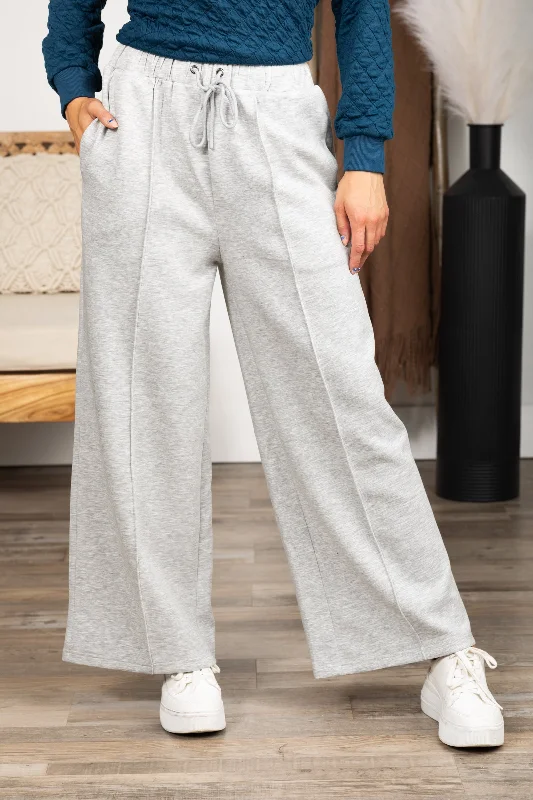 Elastic Waistband Wide Leg Pants Cozy Full-Length Pants