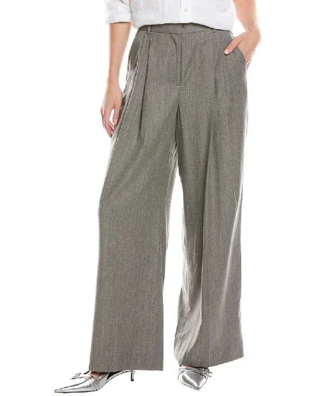 Reiss Otis Wool Wide Leg Pant Cozy Knit Pants
