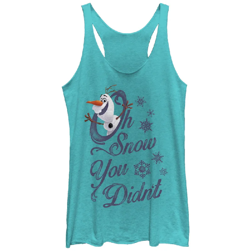 Women's Frozen Olaf Snow You Didn't Racerback Tank Top striped tank top