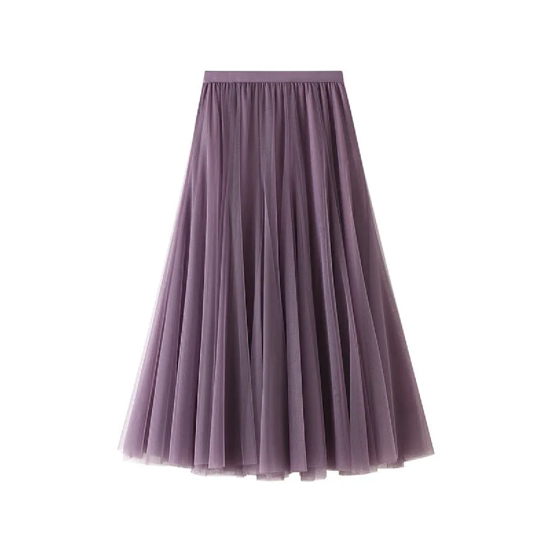 Mid-length Mesh Skirt chiffon skirt airy