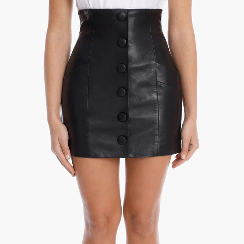 Leather women's PU skirts with button pocket gril's skirt short plus size women's skirts chiffon skirt floaty Leather women's PU skirts with button pocket gril's skirt short plus size women's skirts chiffon skirt floaty