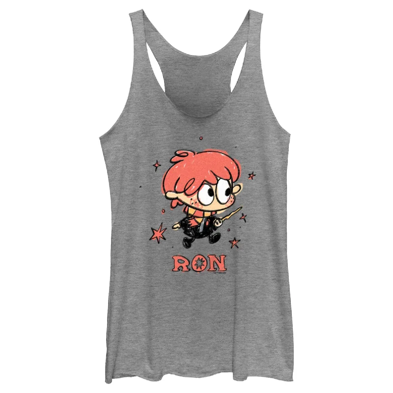 Women's Harry Potter Ron Starry Cartoon Racerback Tank Top relaxed fit tank