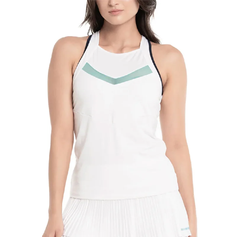 Lucky In Love V.I.P. Womens Tennis Tank with Built-In Bra floral tank top